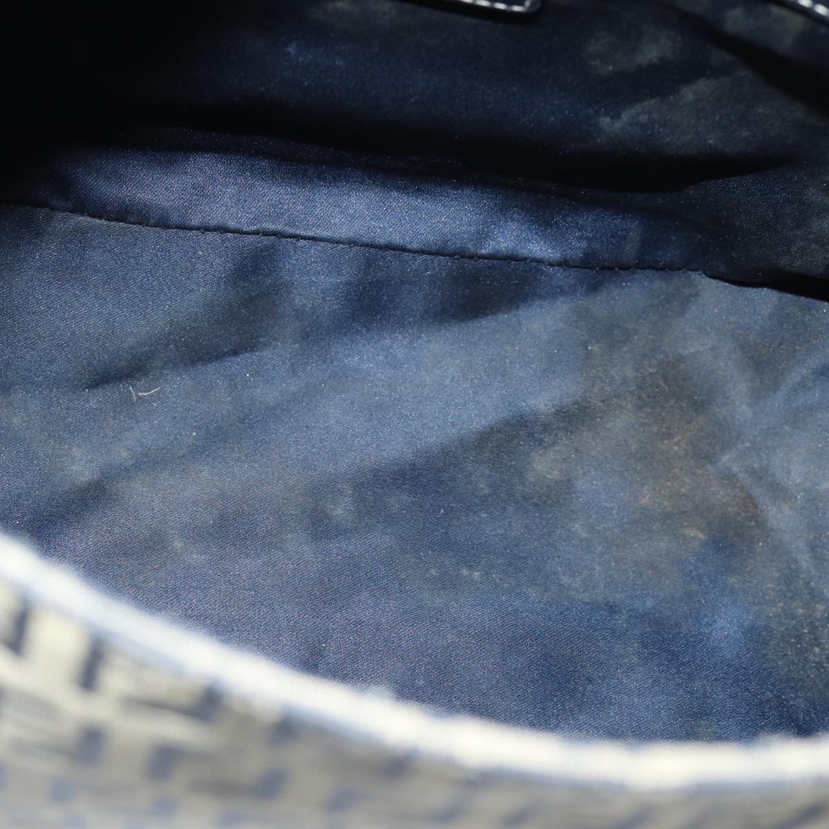 FENDI Zucchino Canvas Mamma Baguette Shoulder Bag Navy 80863