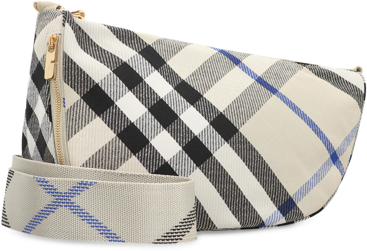 MEDIUM SHIELD BAG WITH CHECK PATTERN