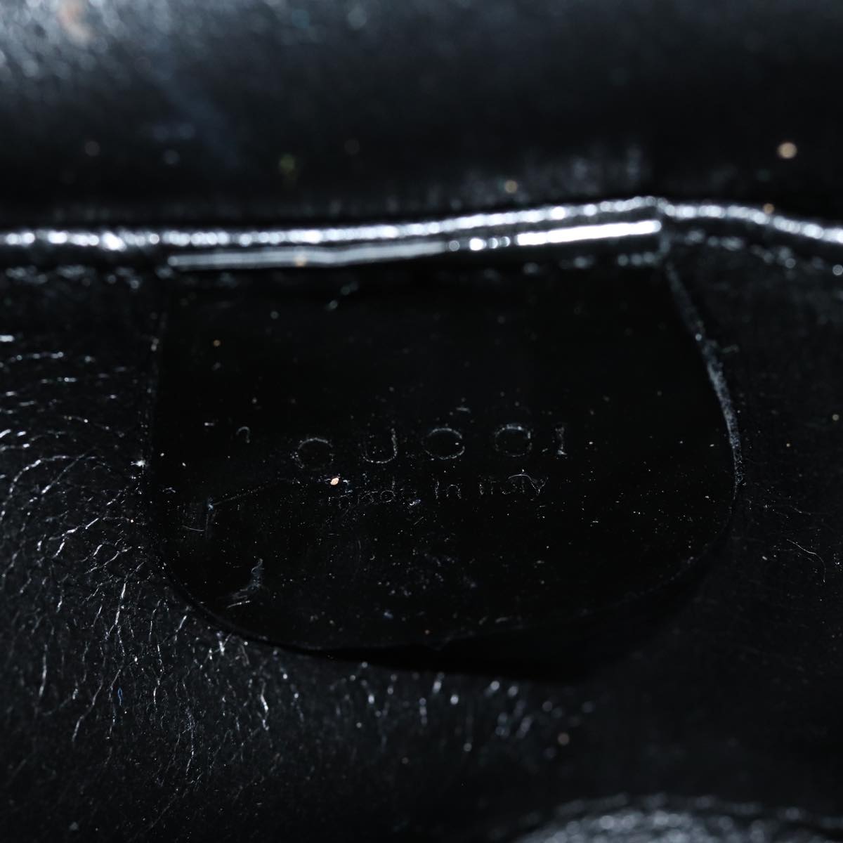 GUCCI Hand Bag Patent leather Black 80889