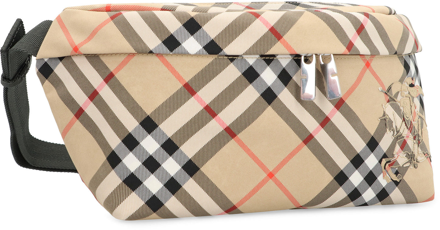 CHECK PATTERNED BEIGE WAIST BAG