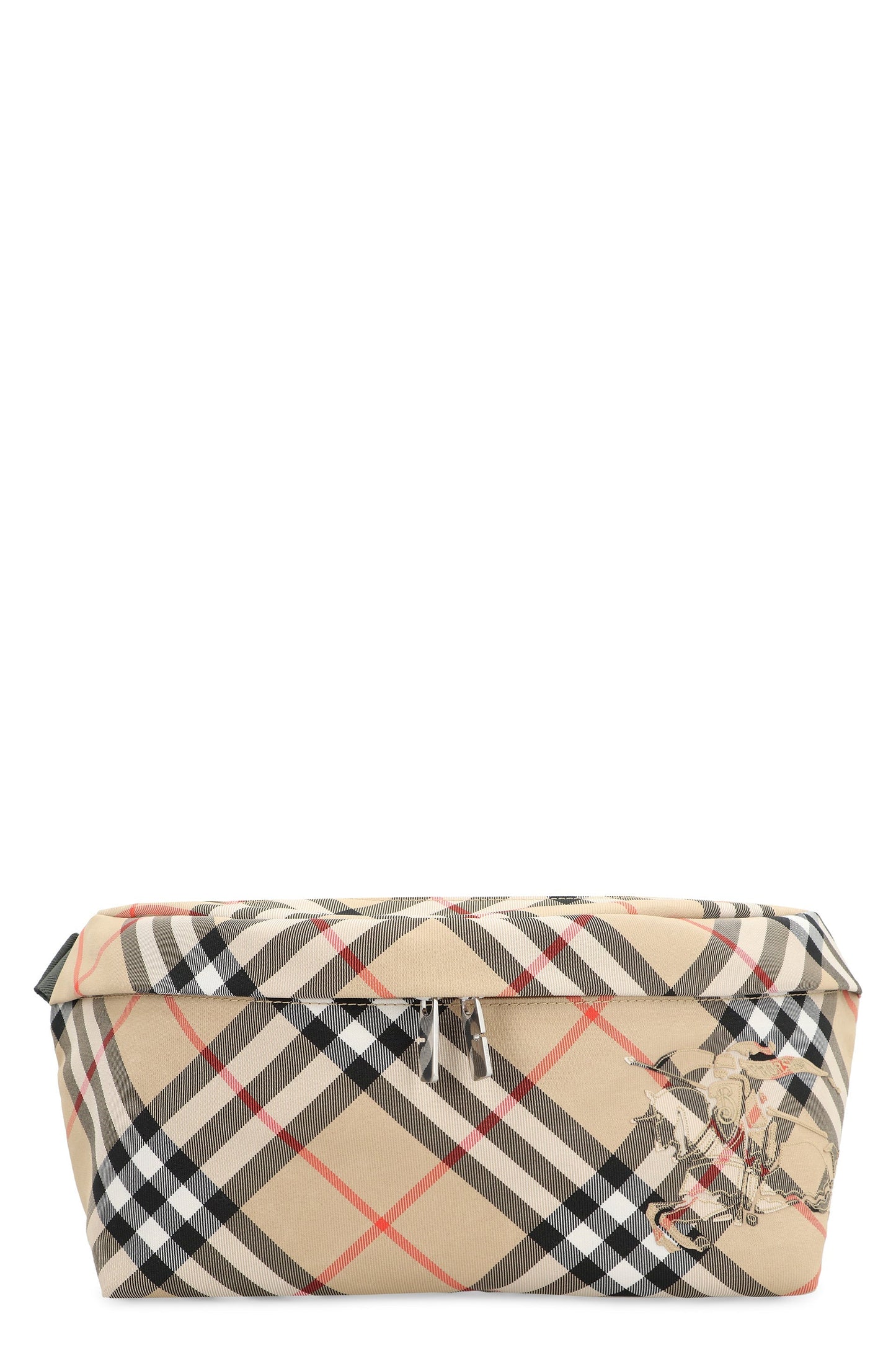 CHECK PATTERNED BEIGE WAIST BAG