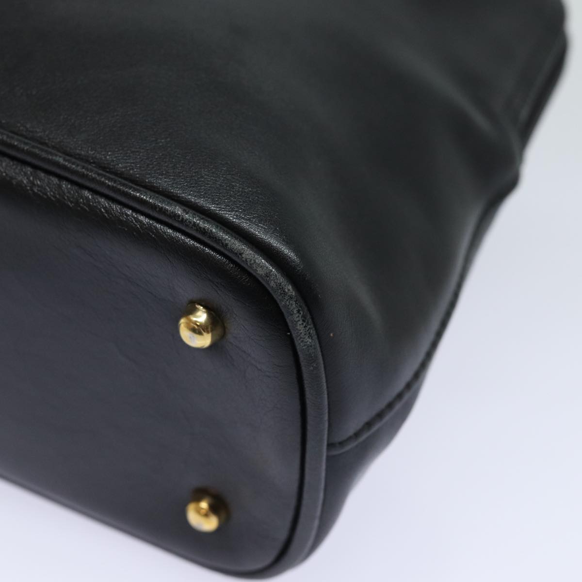 GUCCI Bamboo Hand Bag Leather Black 80943