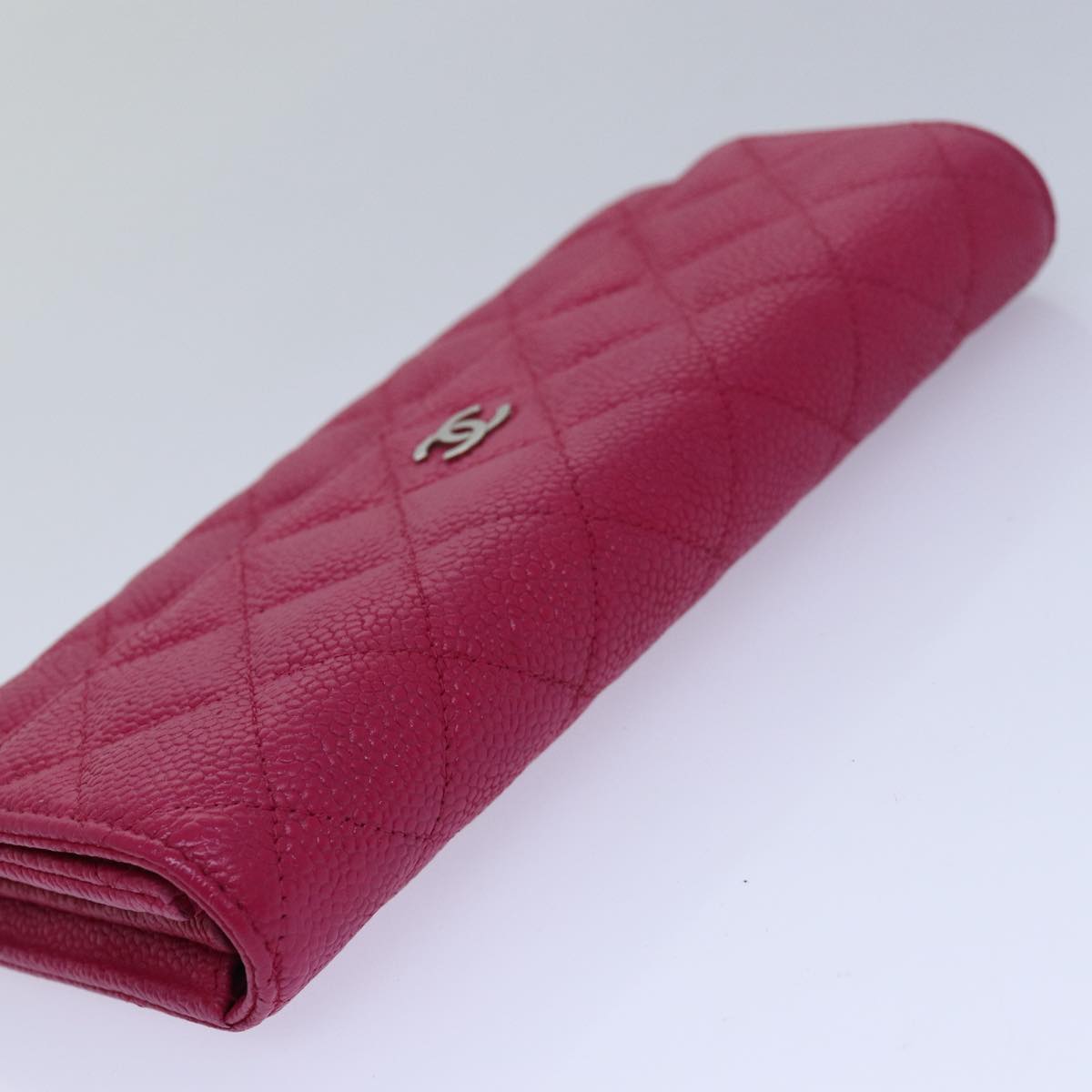 CHANEL Long Wallet Caviar Skin Pink CC 80946