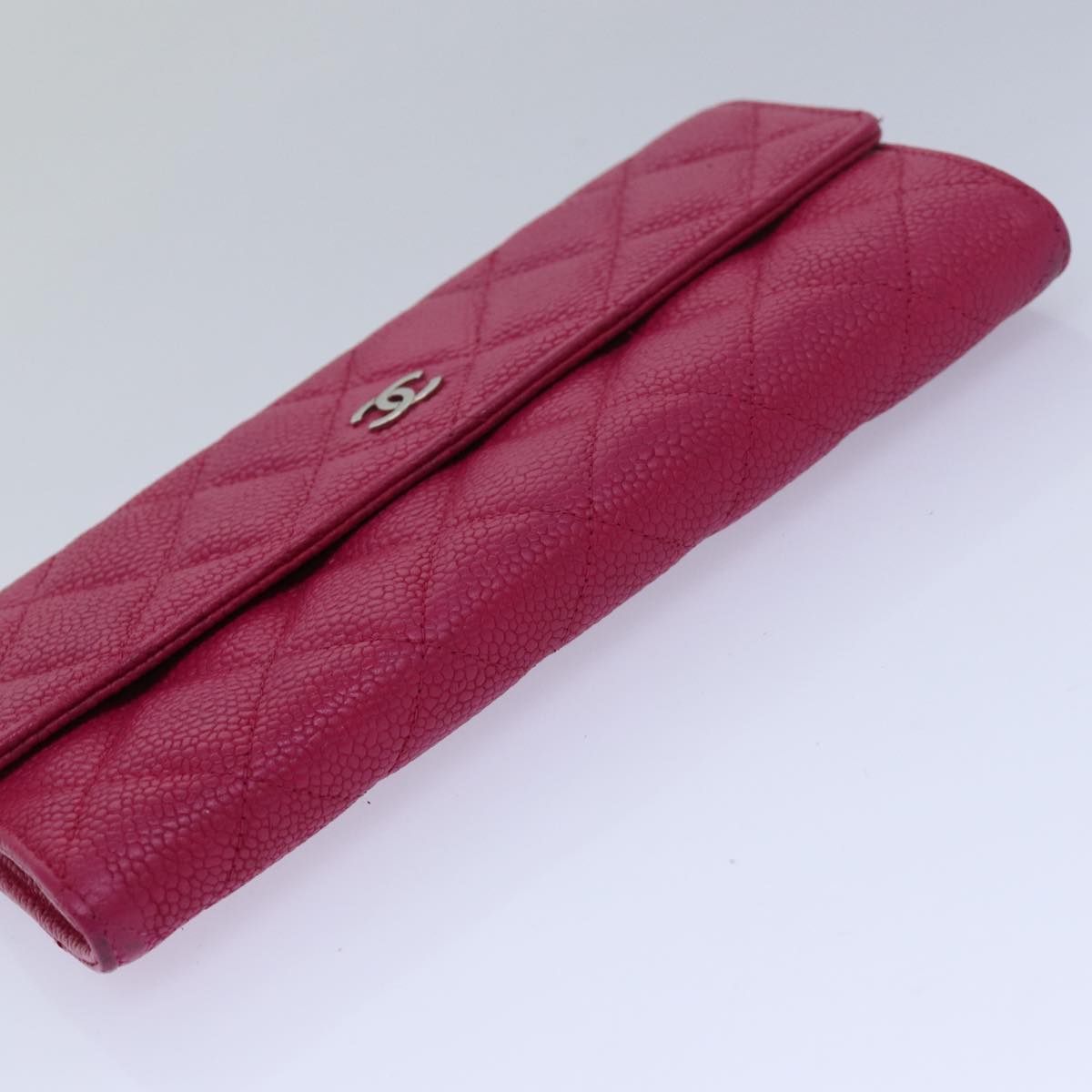 CHANEL Long Wallet Caviar Skin Pink CC 80946