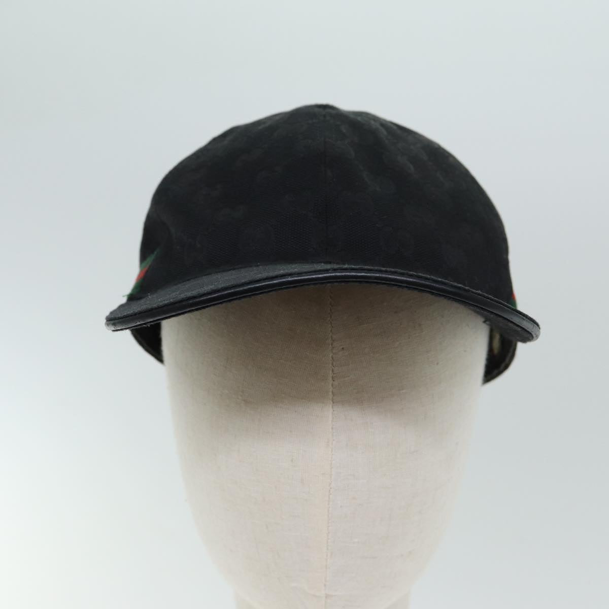 GUCCI GG Canvas Web Sherry Line Cap XL Black Red Green 80948