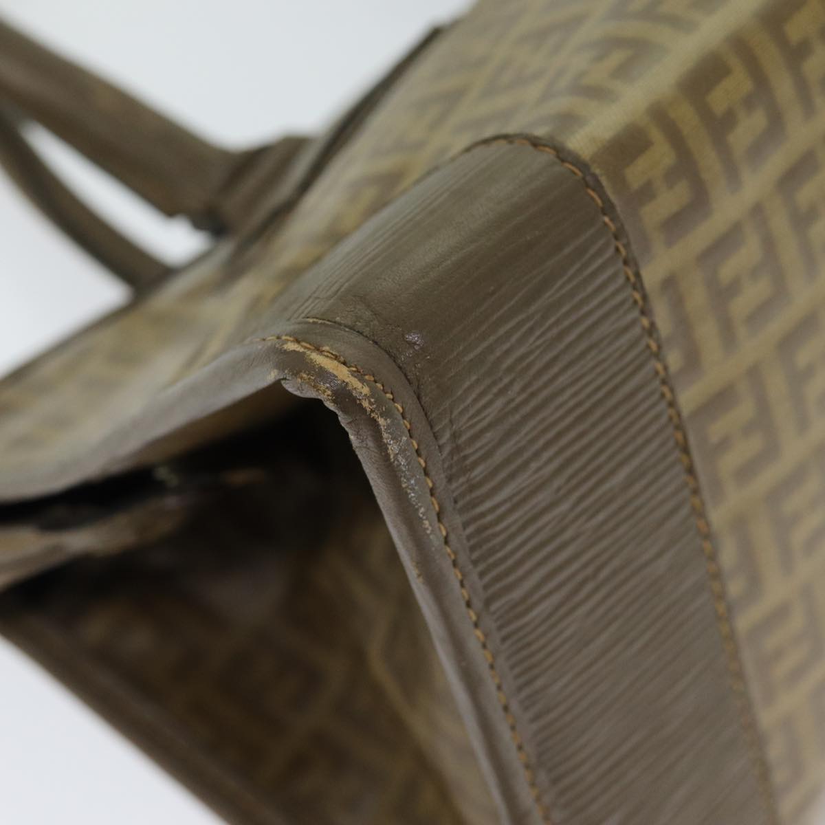 FENDI Zucchino Canvas Hand Bag Coated Canvas Beige 80960