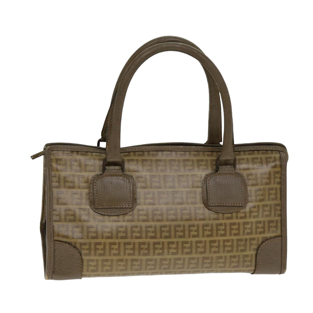 FENDI Zucchino Canvas Hand Bag Coated Canvas Beige 80960