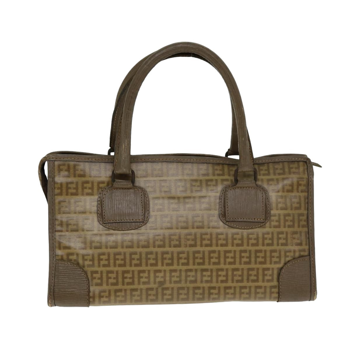 FENDI Zucchino Canvas Hand Bag Coated Canvas Beige 80960