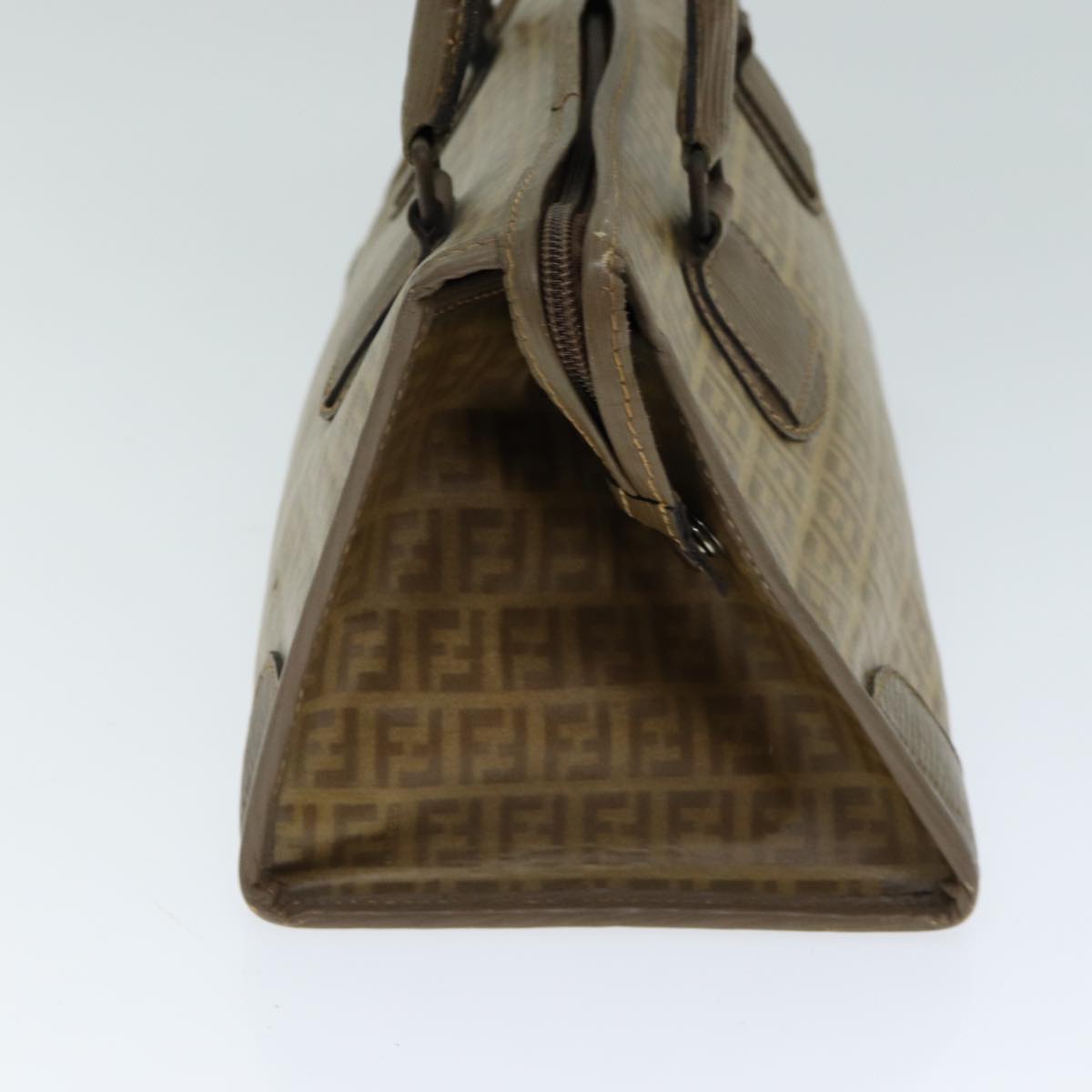 FENDI Zucchino Canvas Hand Bag Coated Canvas Beige 80960