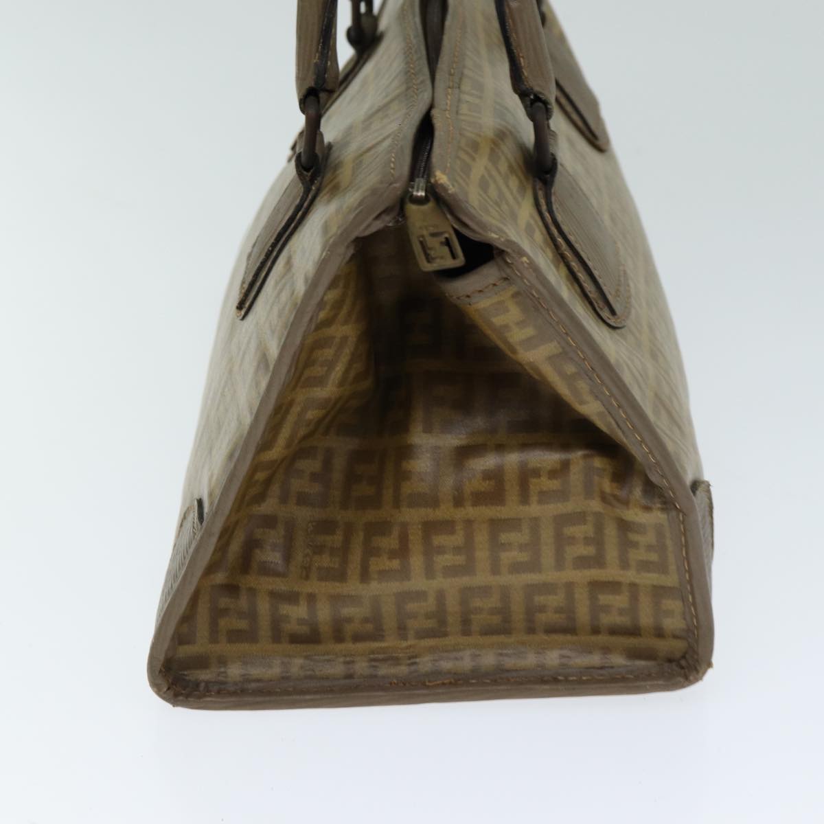 FENDI Zucchino Canvas Hand Bag Coated Canvas Beige 80960