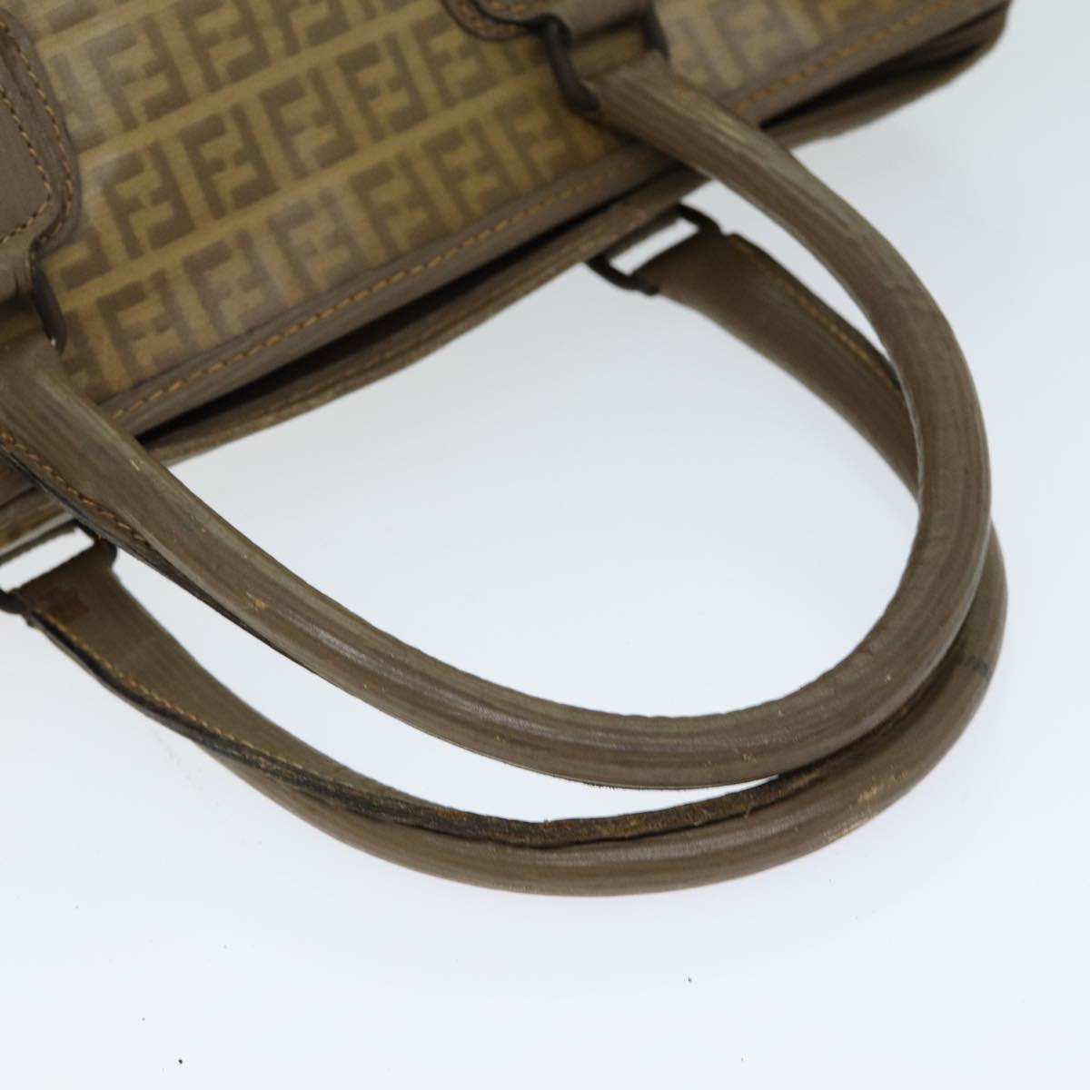 FENDI Zucchino Canvas Hand Bag Coated Canvas Beige 80960