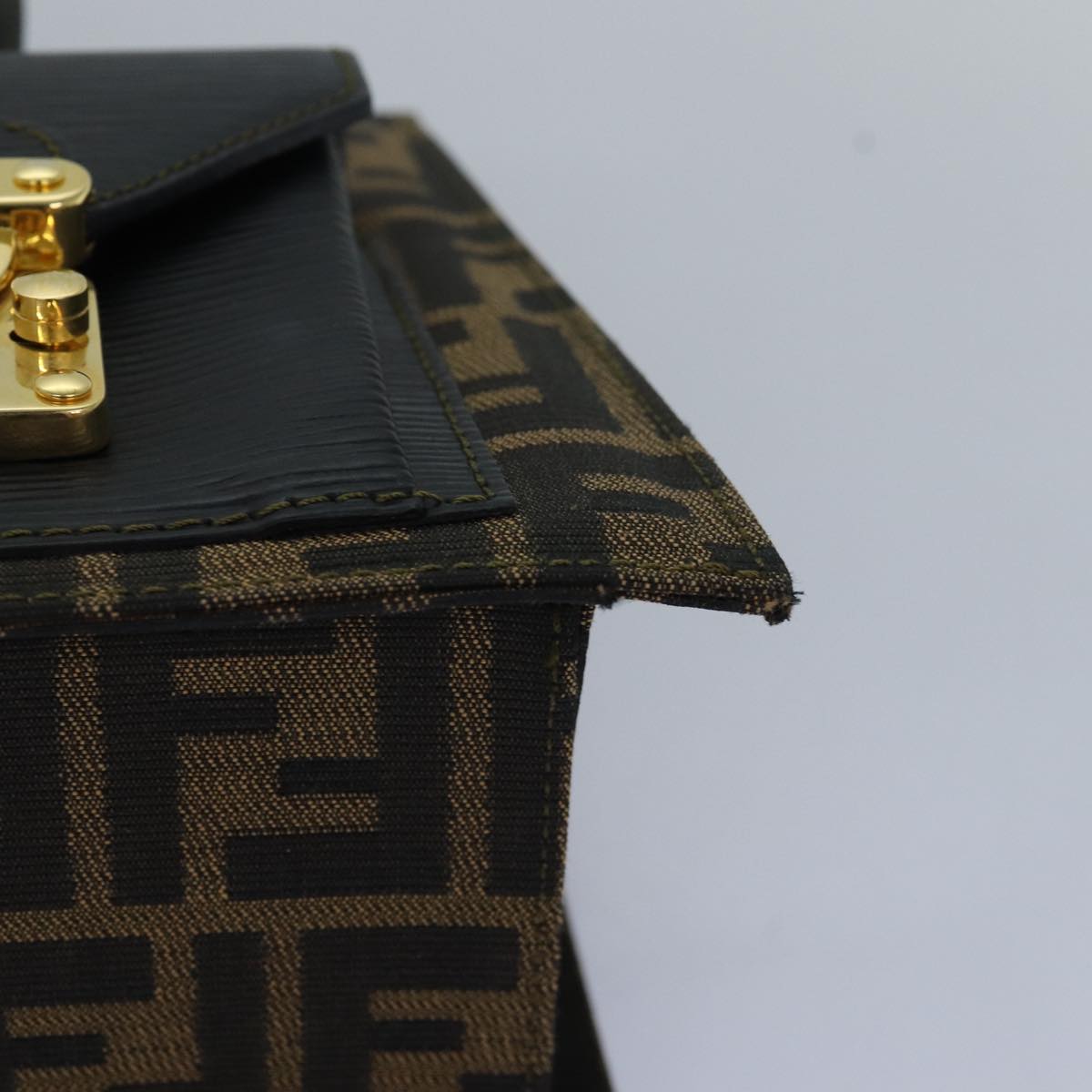 FENDI Zucca Canvas Hand Bag 2way Brown Black 80963