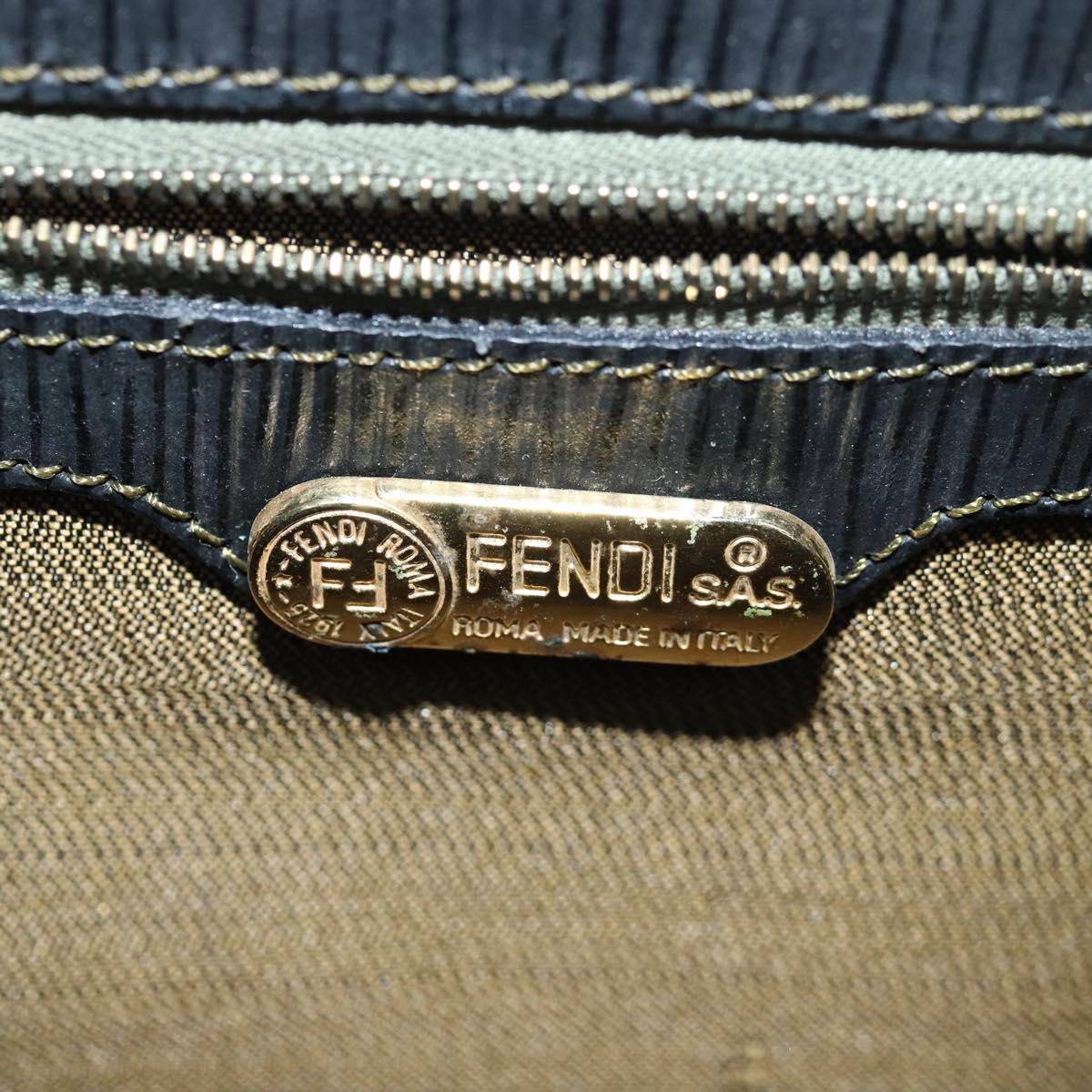 FENDI Zucca Canvas Hand Bag 2way Brown Black 80963