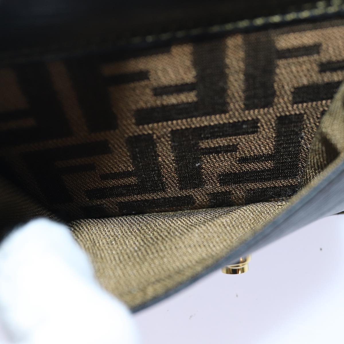 FENDI Zucca Canvas Hand Bag 2way Brown Black 80963