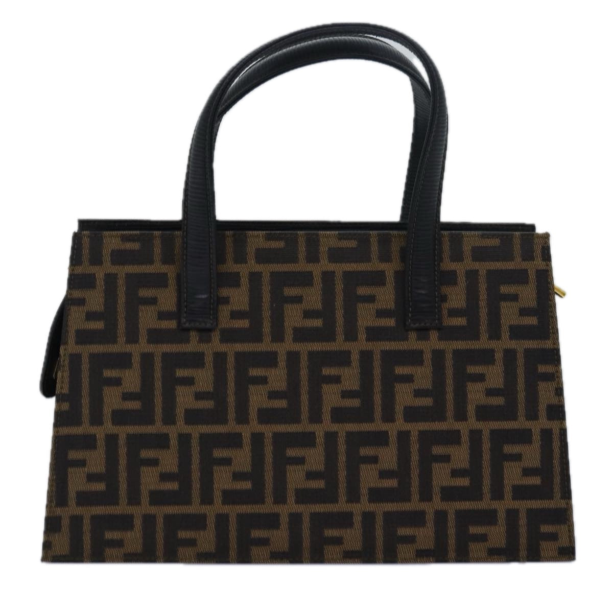 FENDI Zucca Canvas Hand Bag 2way Brown Black 80963