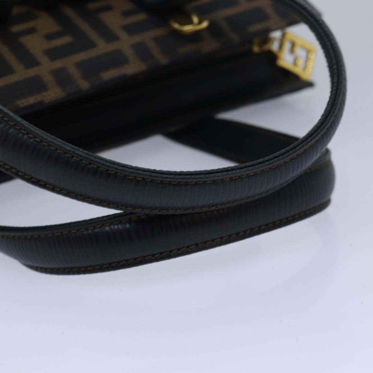 FENDI Zucca Canvas Hand Bag 2way Brown Black 80963
