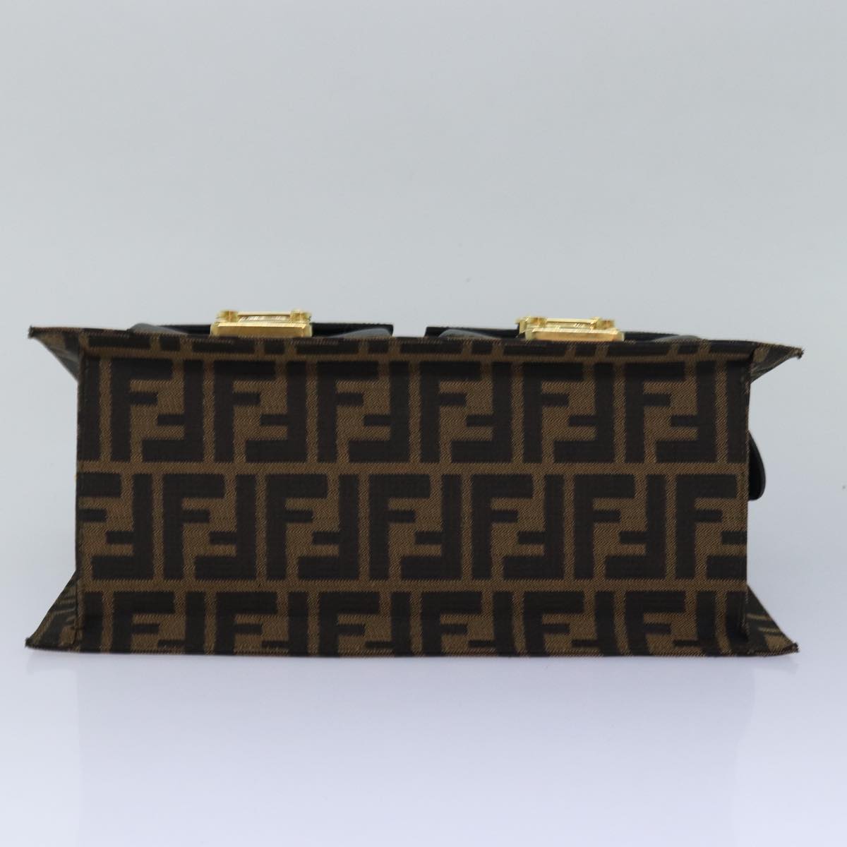 FENDI Zucca Canvas Hand Bag 2way Brown Black 80963
