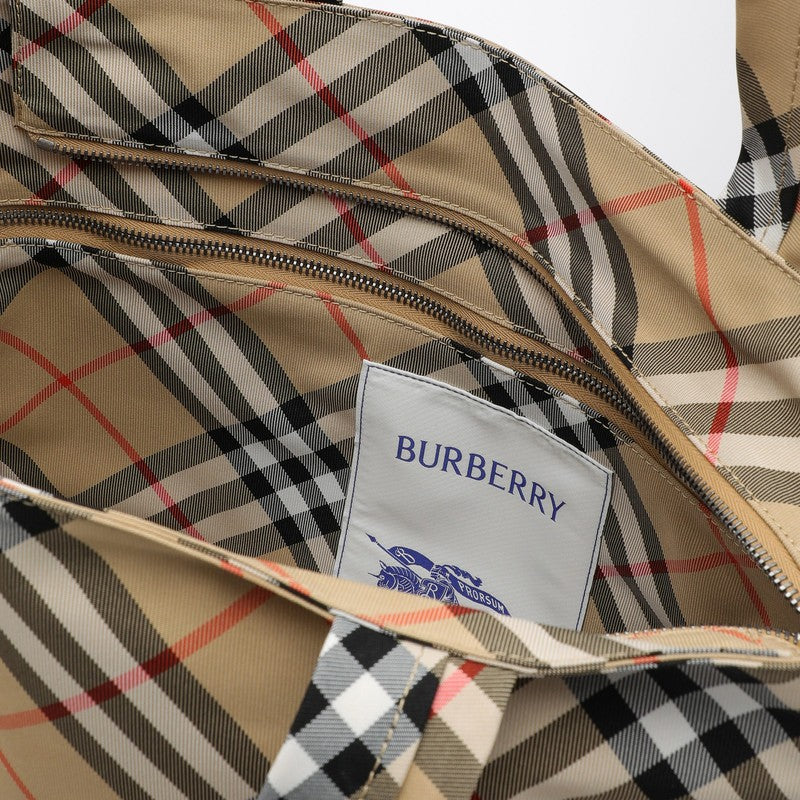 Burberry Check Sand Small Tote Bag Men