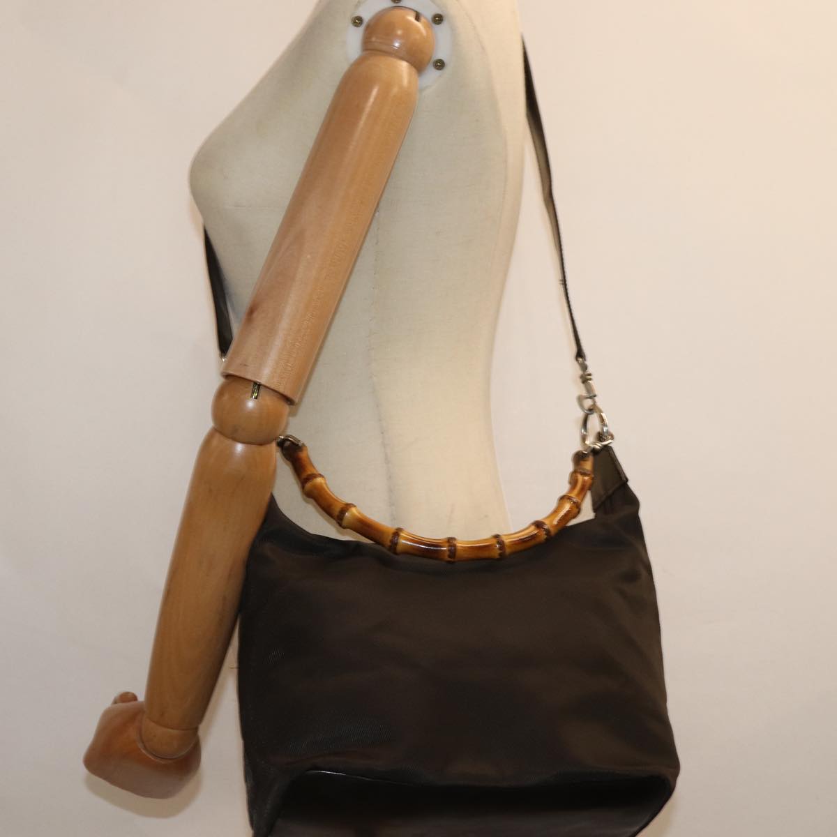 GUCCI Bamboo Hand Bag Nylon 000 2058 0531 5 80999