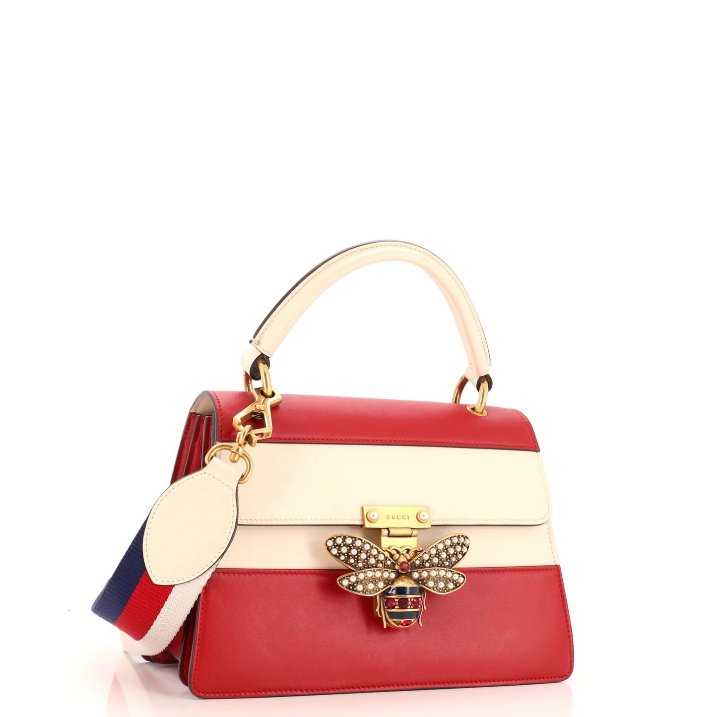 Queen Margaret Top Handle Bag Colorblock Leather Small