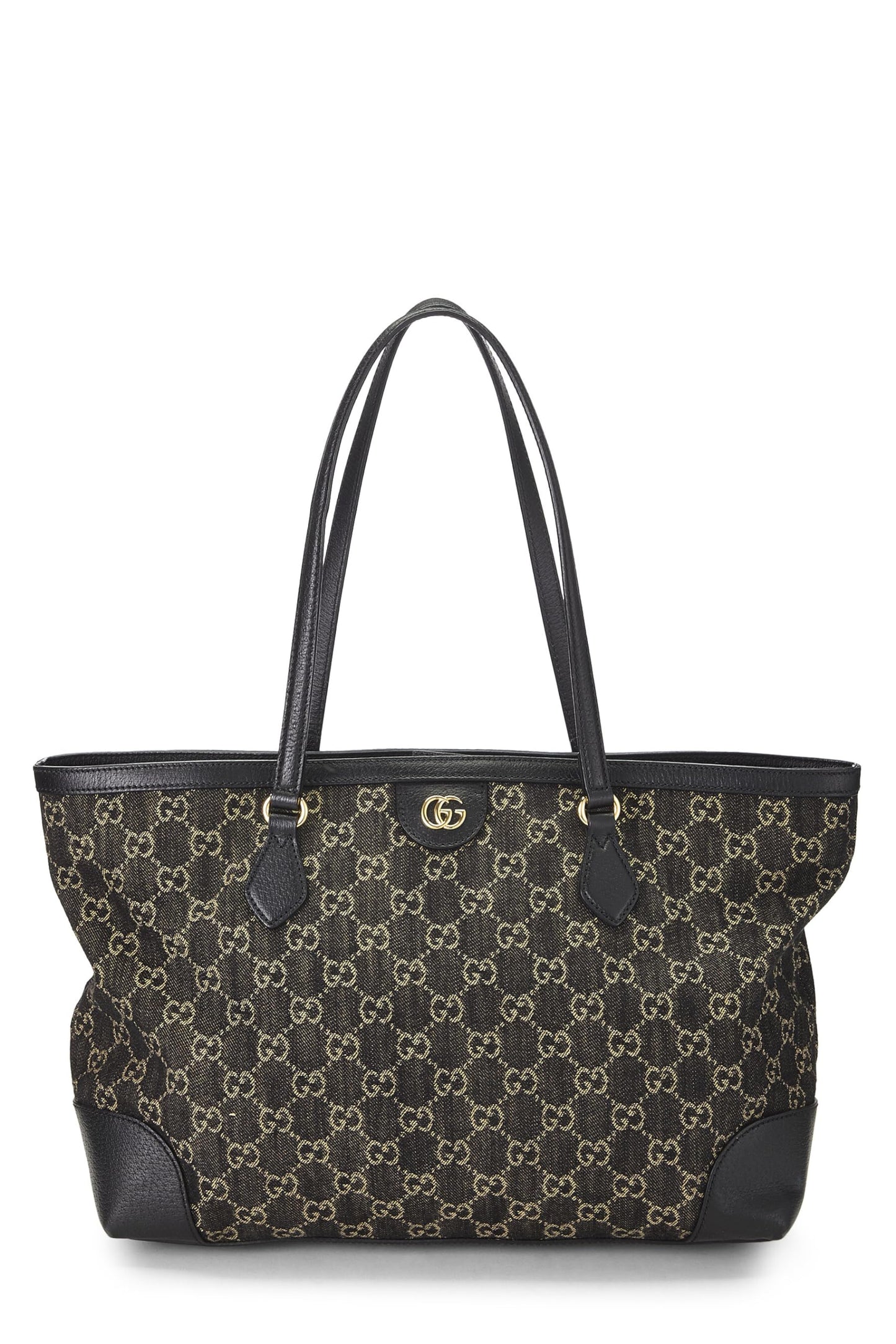 Gucci,  Black GG Denim Ophidia Tote Medium, Black
