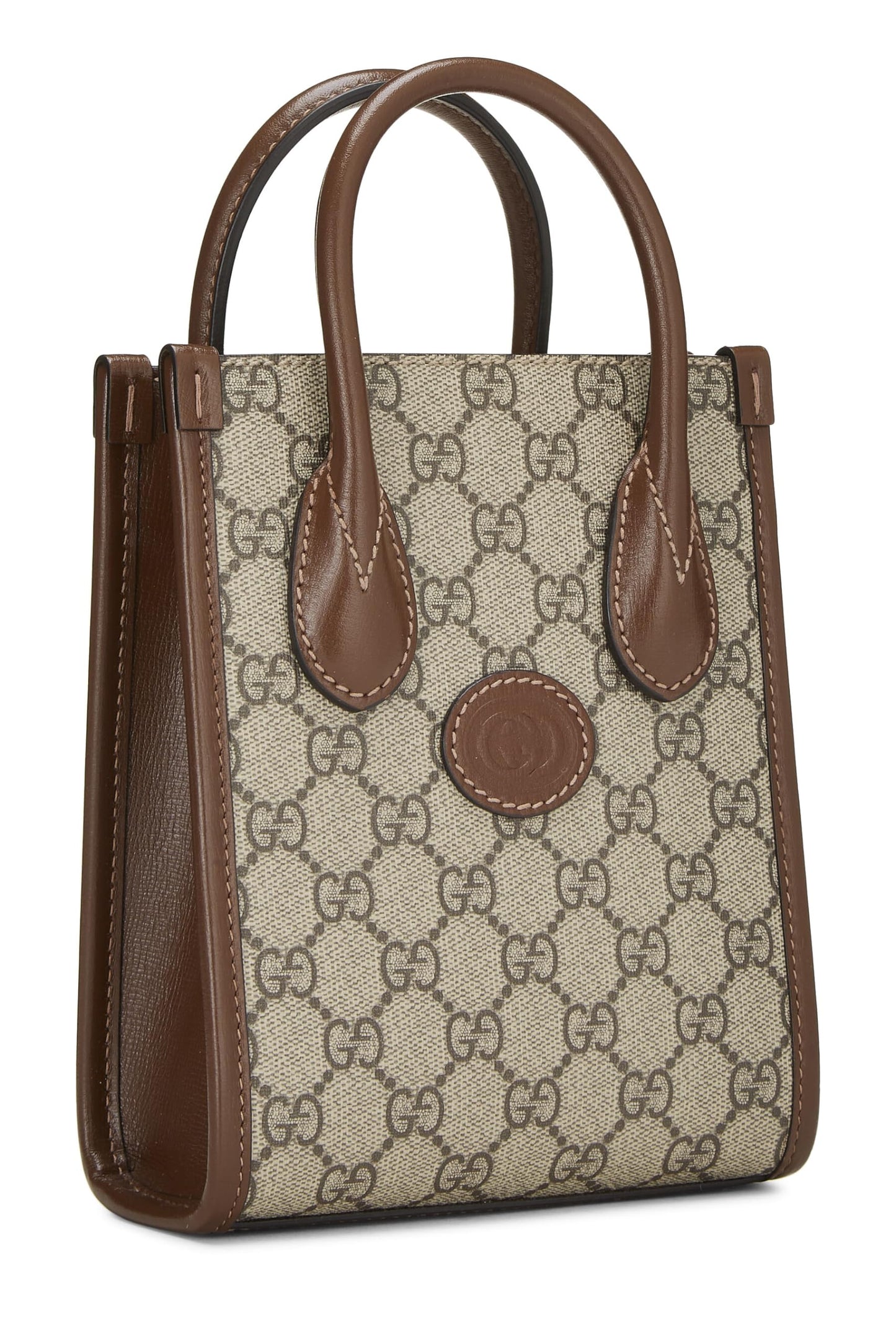 Gucci,  Brown Original GG Supreme Interlocking GG Tote Mini, Brown