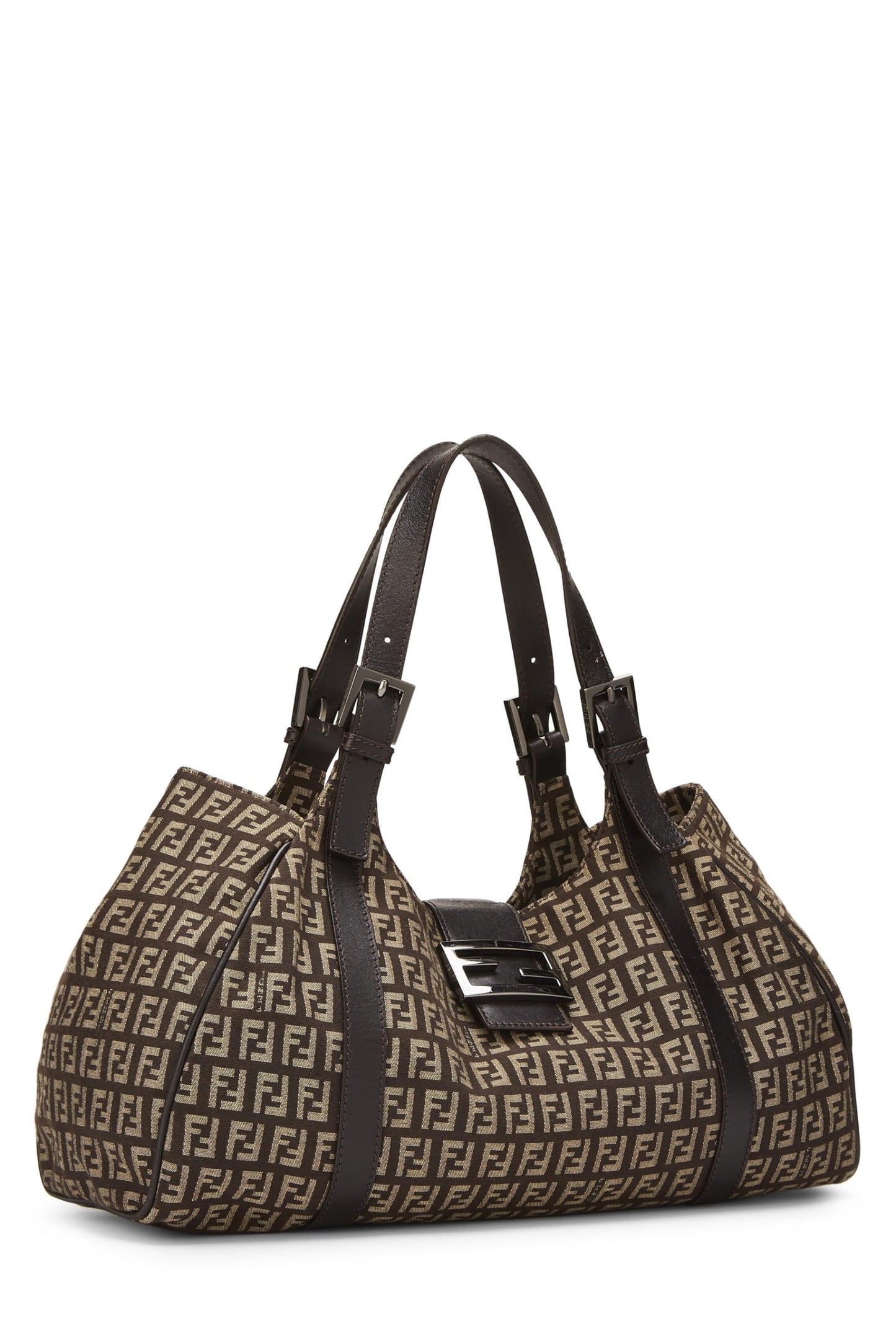 Fendi,  Brown Zucchino Canvas Tote, Brown