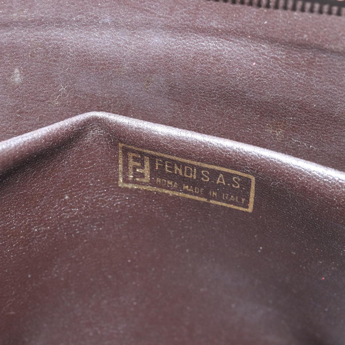 FENDI Zucchino Canvas Clutch Bag Beige 81005