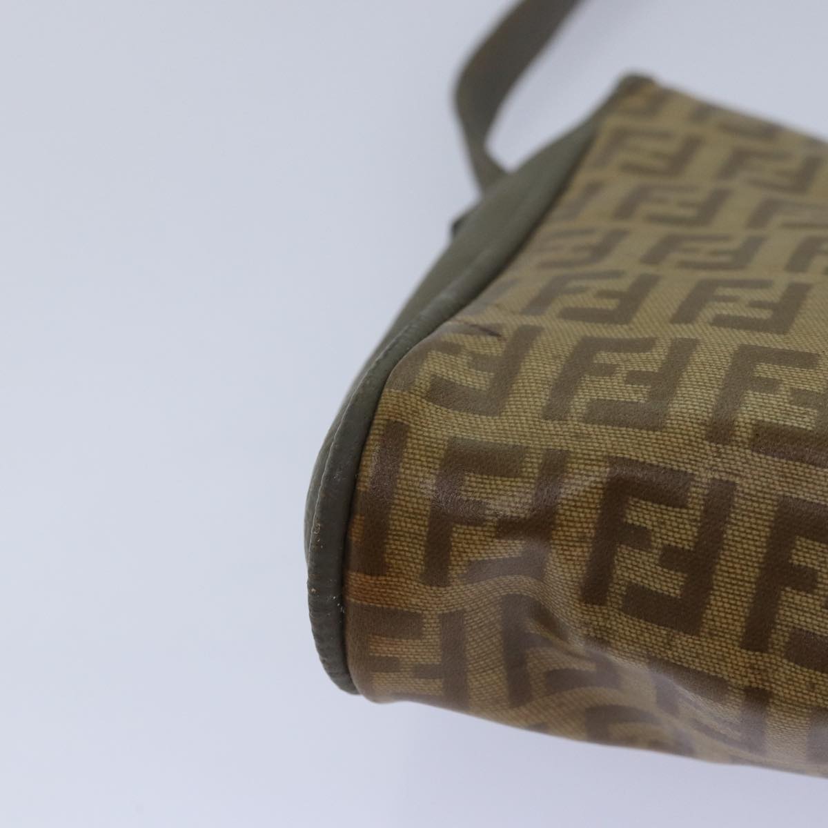 FENDI Zucchino Canvas Shoulder Bag Beige 81011