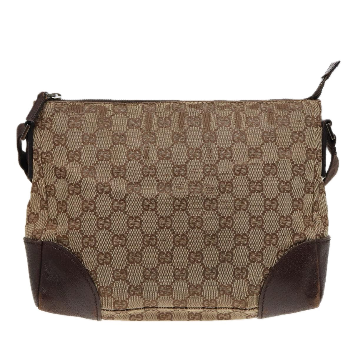 GUCCI GG Canvas Shoulder Bag Beige 114273 81012