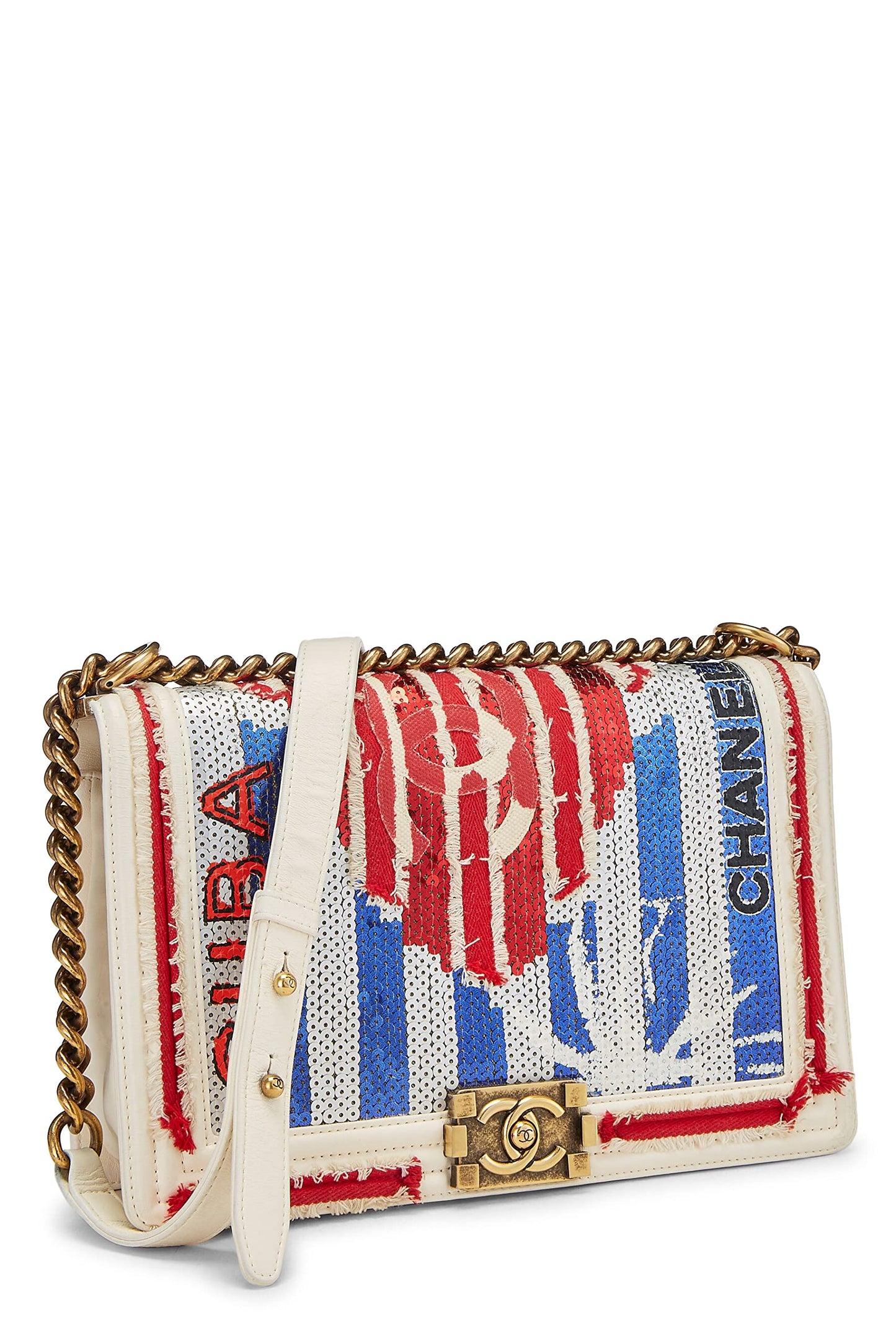 Chanel,  Paris-Cuba Red & Blue Sequin Boy Bag Medium, Multi