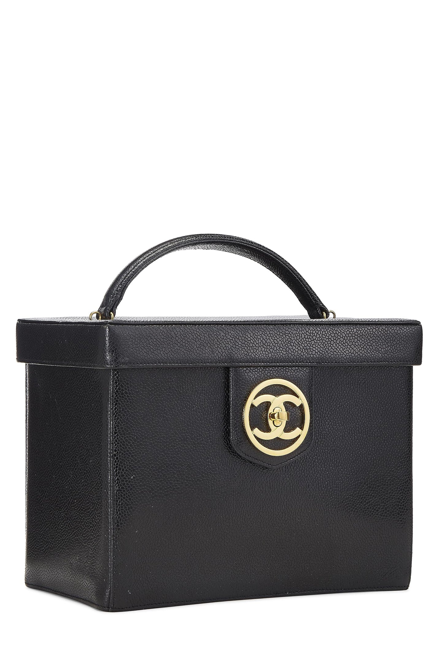 Chanel,  Black Caviar Circle 'CC' Vanity Large, Black
