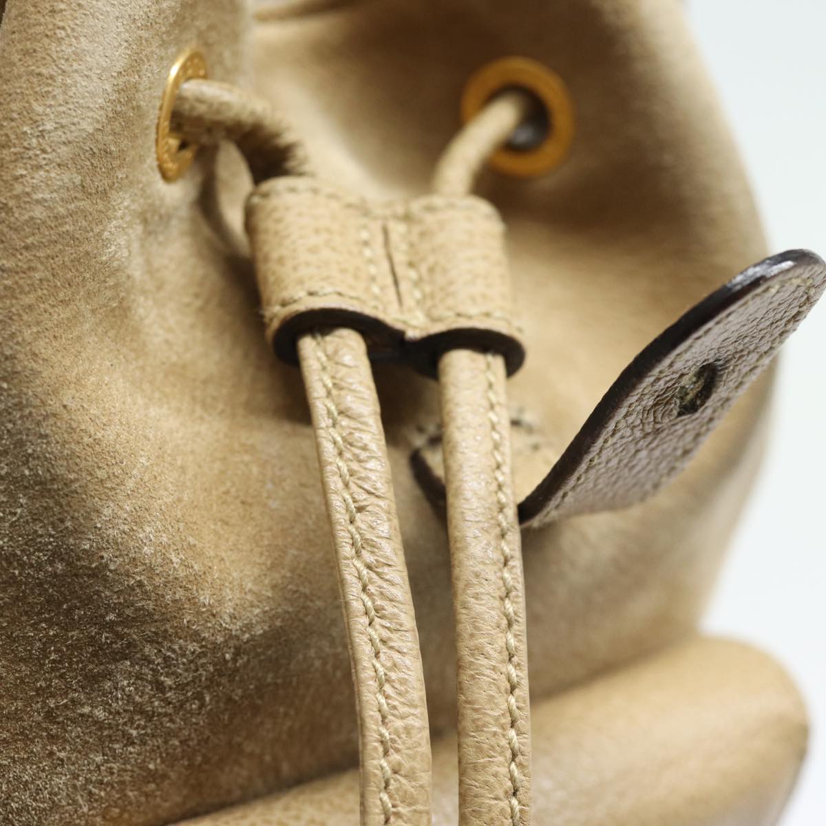 GUCCI Bamboo Backpack Suede Leather Beige 003 1705 0030 81152