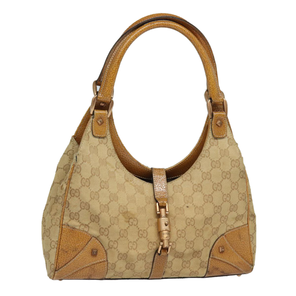 GUCCI GG Canvas Jackie Hand Bag Beige 124407 81153