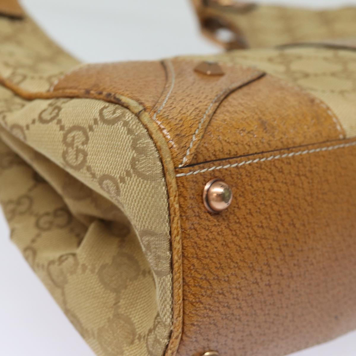 GUCCI GG Canvas Jackie Hand Bag Beige 124407 81153