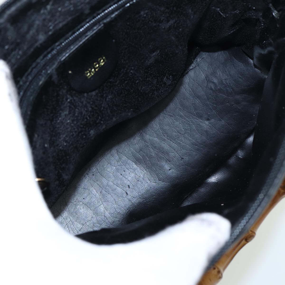 GUCCI Bamboo Hand Bag Leather 2way Black 000 2865 0290 81155