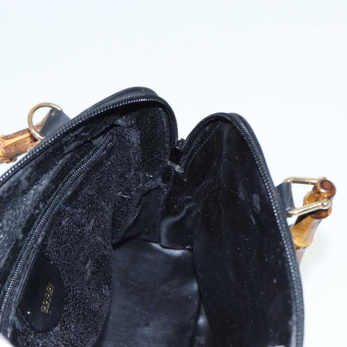 GUCCI Bamboo Hand Bag Leather 2way Black 000 2865 0290 81155