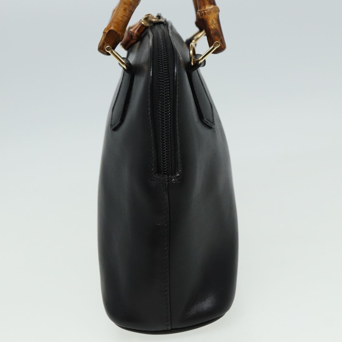 GUCCI Bamboo Hand Bag Leather 2way Black 000 2865 0290 81155