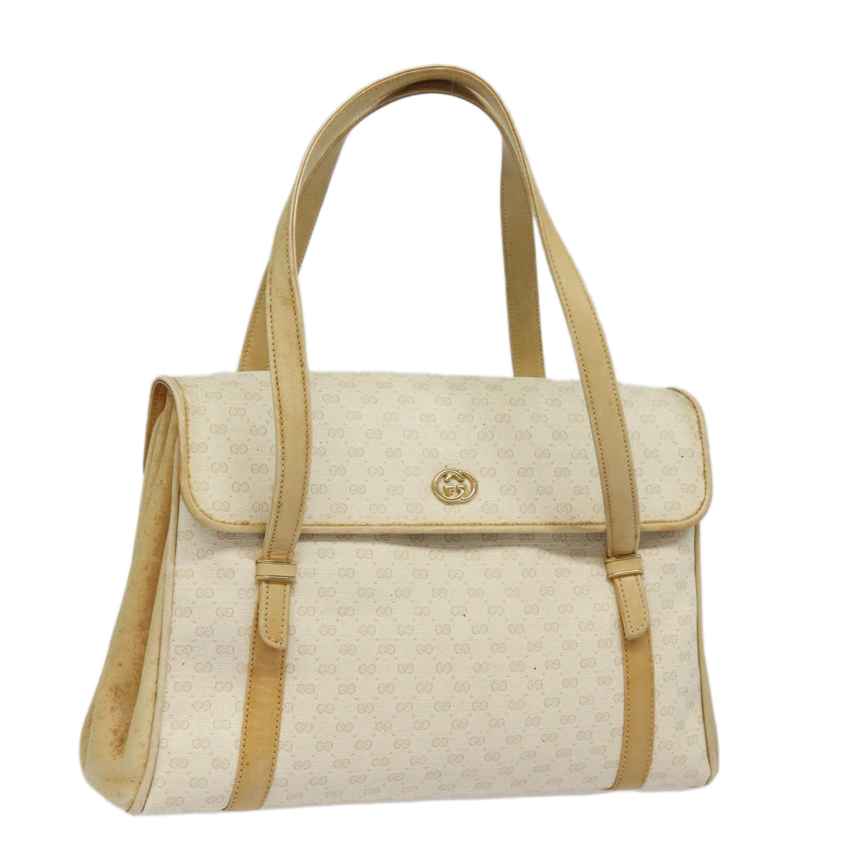 GUCCI Micro GG Supreme Shoulder Bag PVC Leather White 46 000 4857 81156