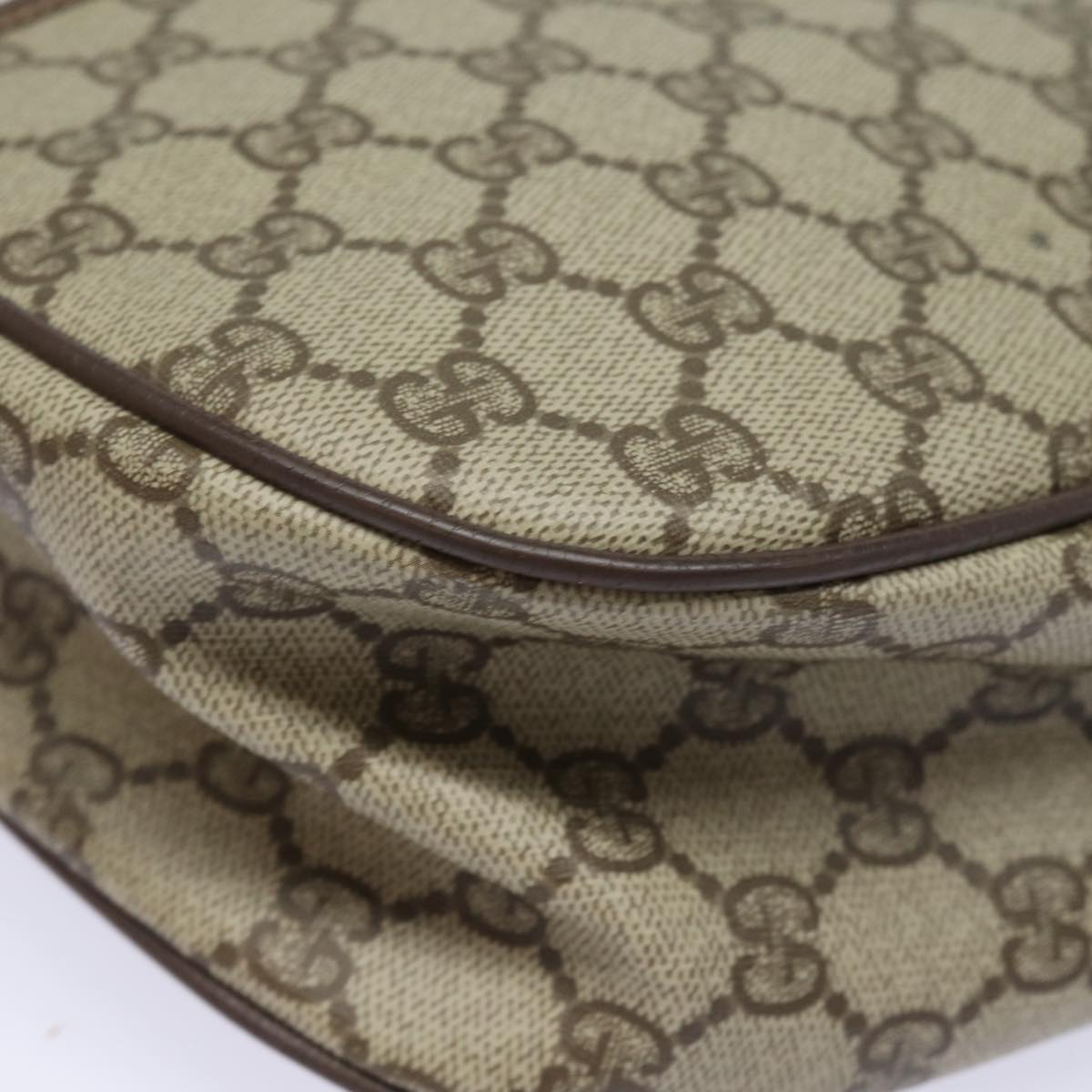 GUCCI GG Supreme Web Sherry Line Shoulder Bag PVC Beige 89 02 077 81157