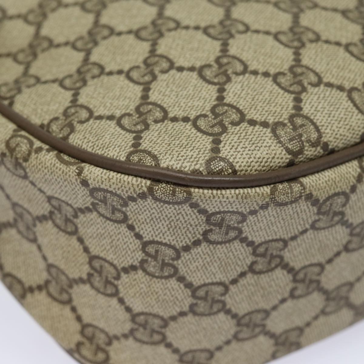 GUCCI GG Supreme Web Sherry Line Shoulder Bag PVC Beige 89 02 032 81158