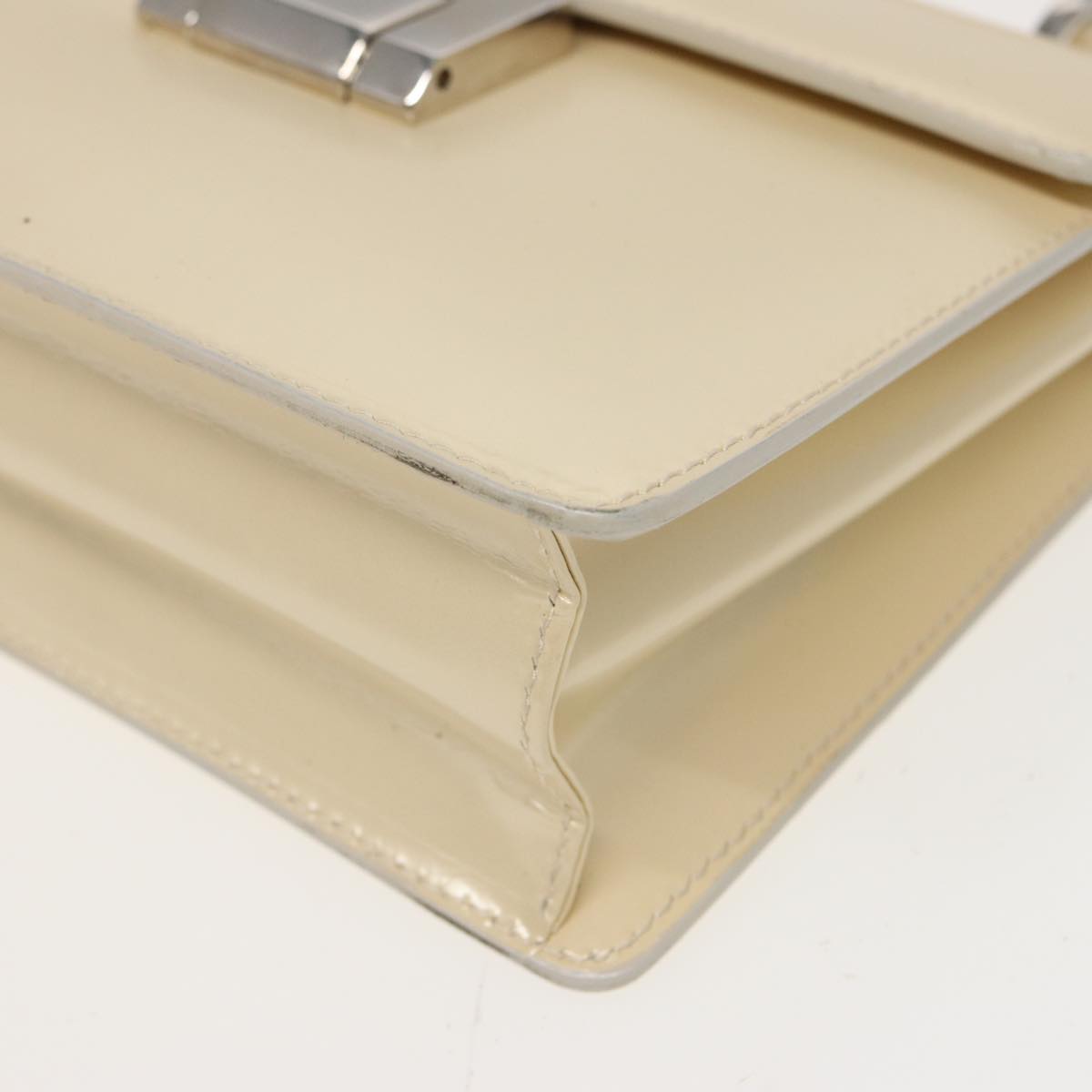 GUCCI Hand Bag Leather 2way Cream 81160