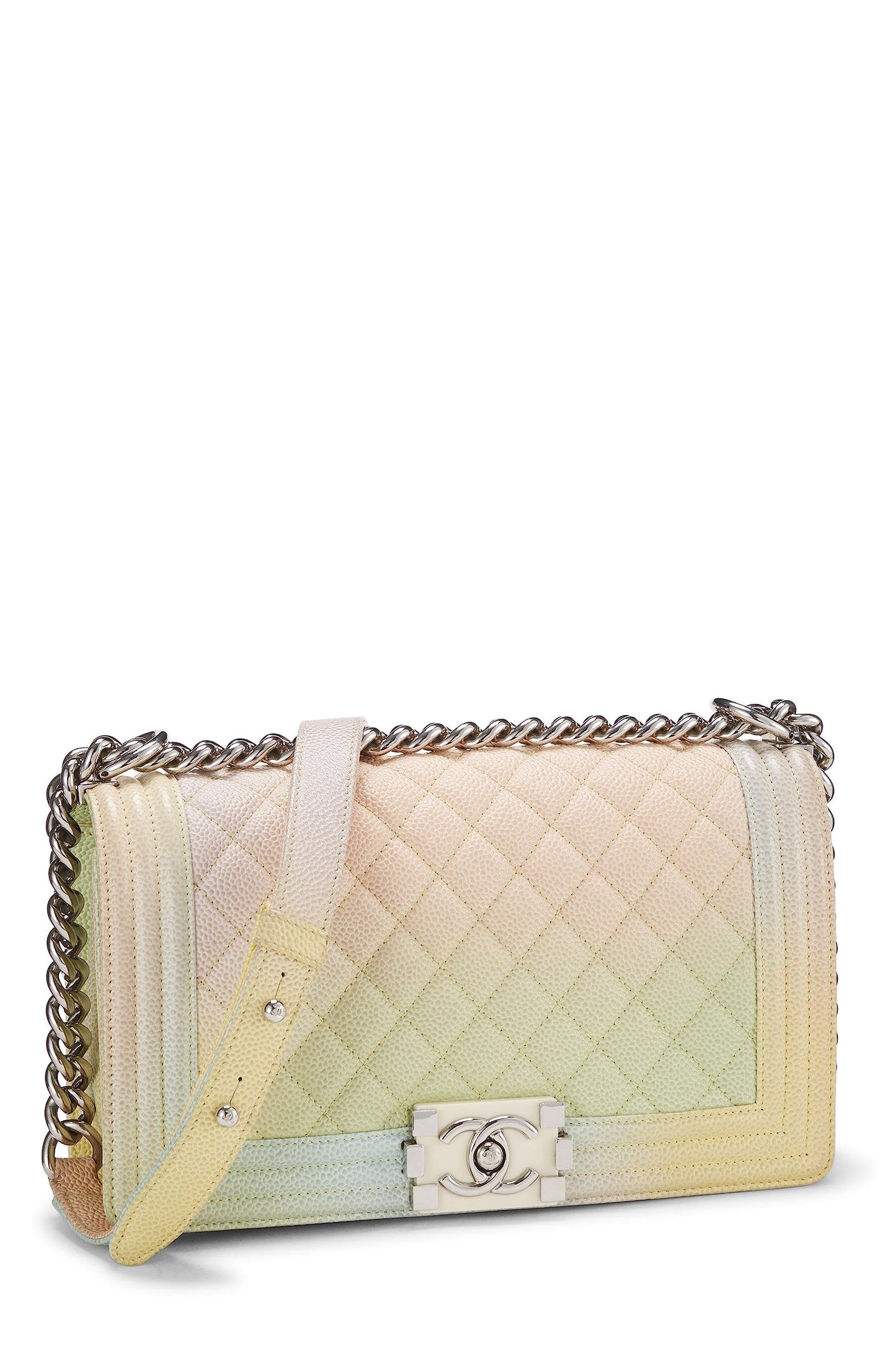 Chanel,  Rainbow Quilted Caviar Boy Bag Medium, Multi