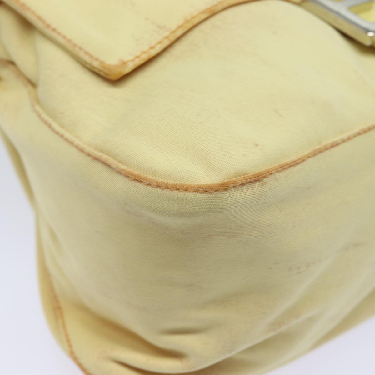 FENDI Mamma Baguette Shoulder Bag Nylon Yellow 81189