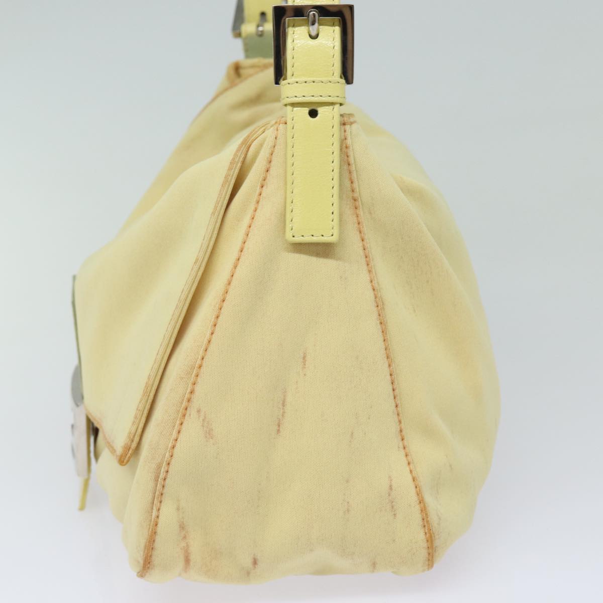 FENDI Mamma Baguette Shoulder Bag Nylon Yellow 81189