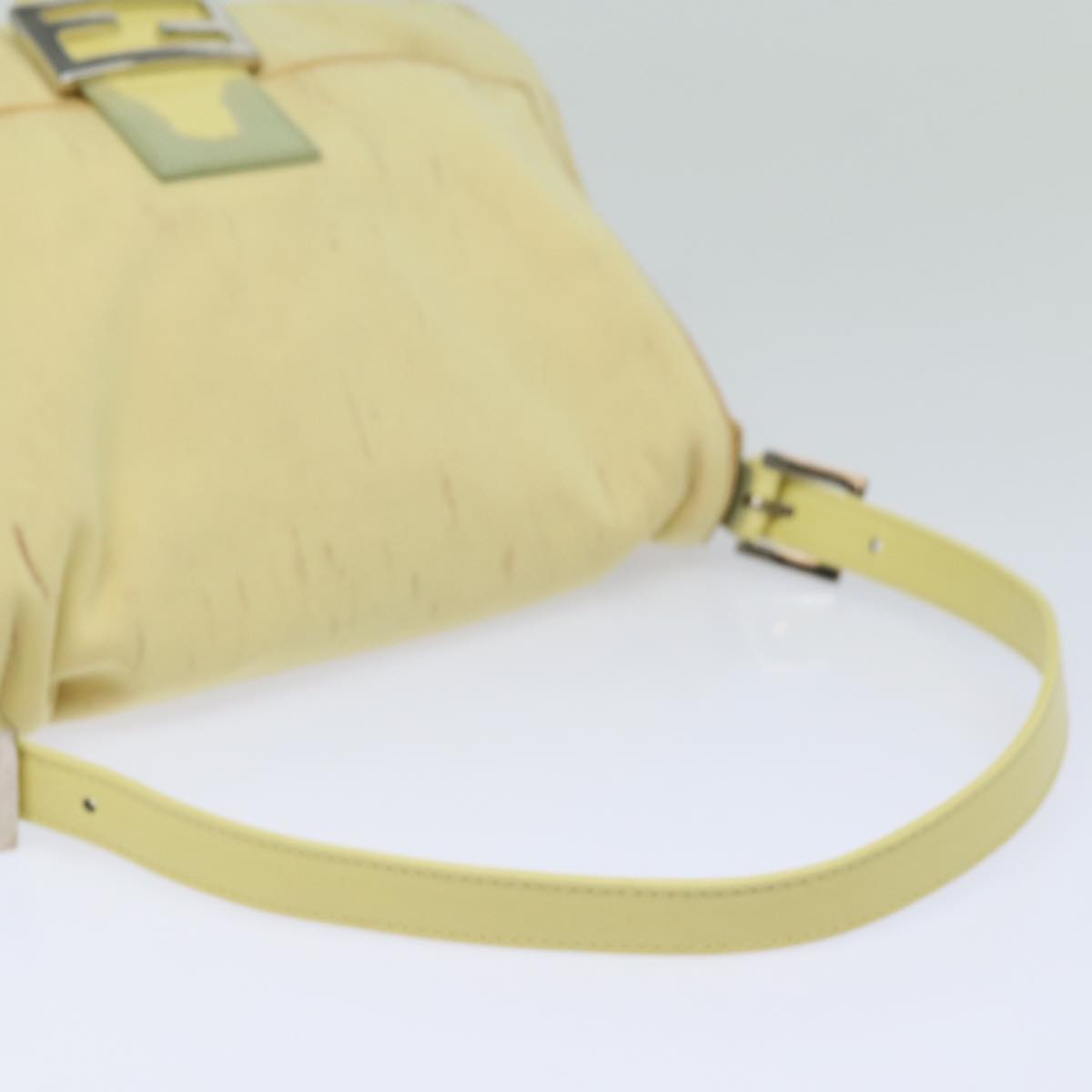 FENDI Mamma Baguette Shoulder Bag Nylon Yellow 81189