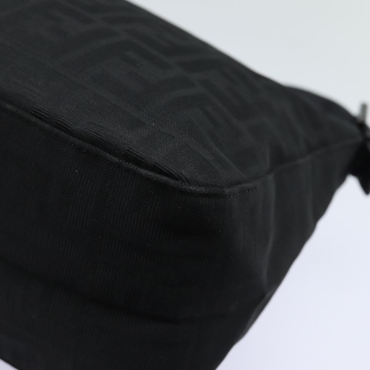 FENDI Zucca Canvas Mamma Baguette Shoulder Bag Black 81190
