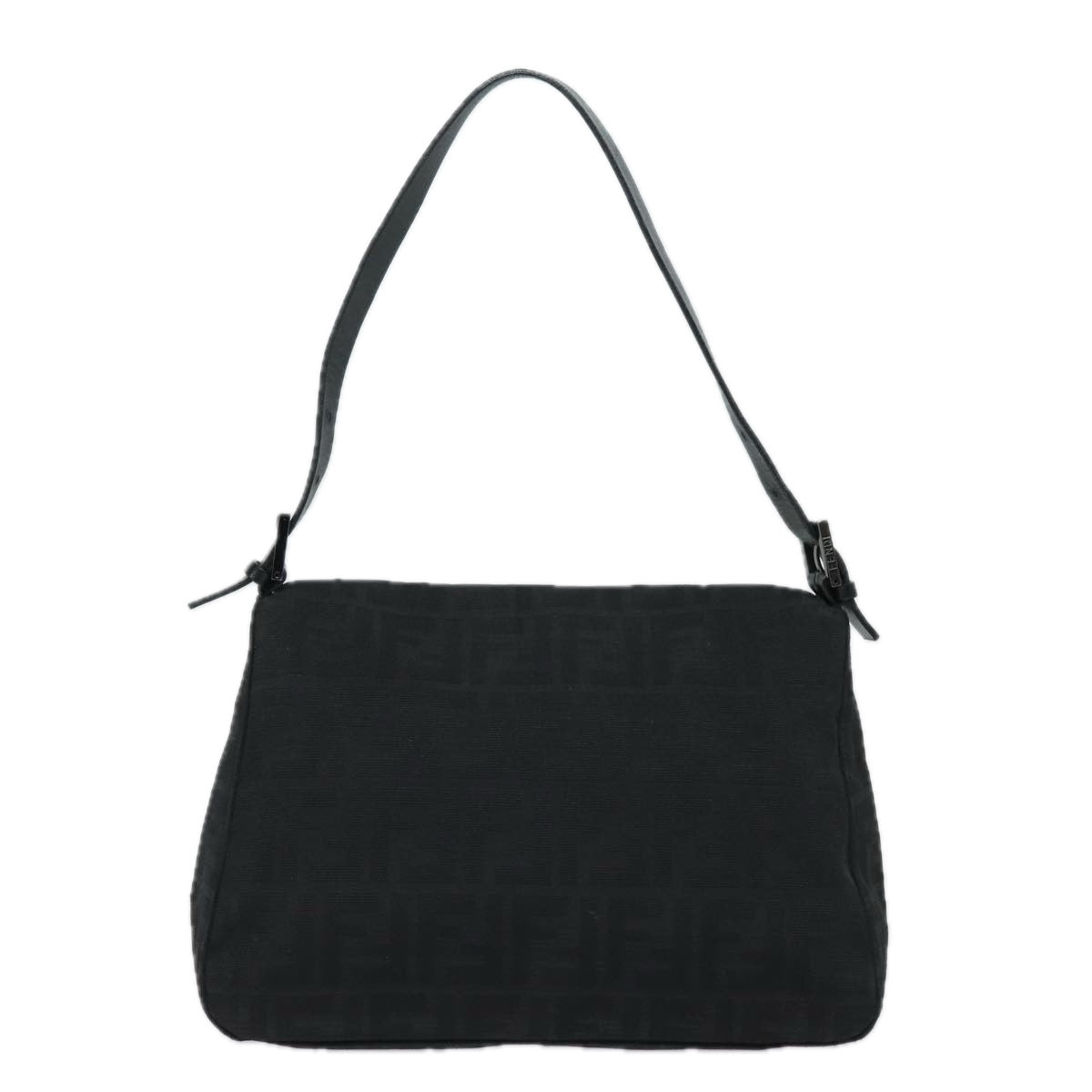 FENDI Zucca Canvas Mamma Baguette Shoulder Bag Black 81190