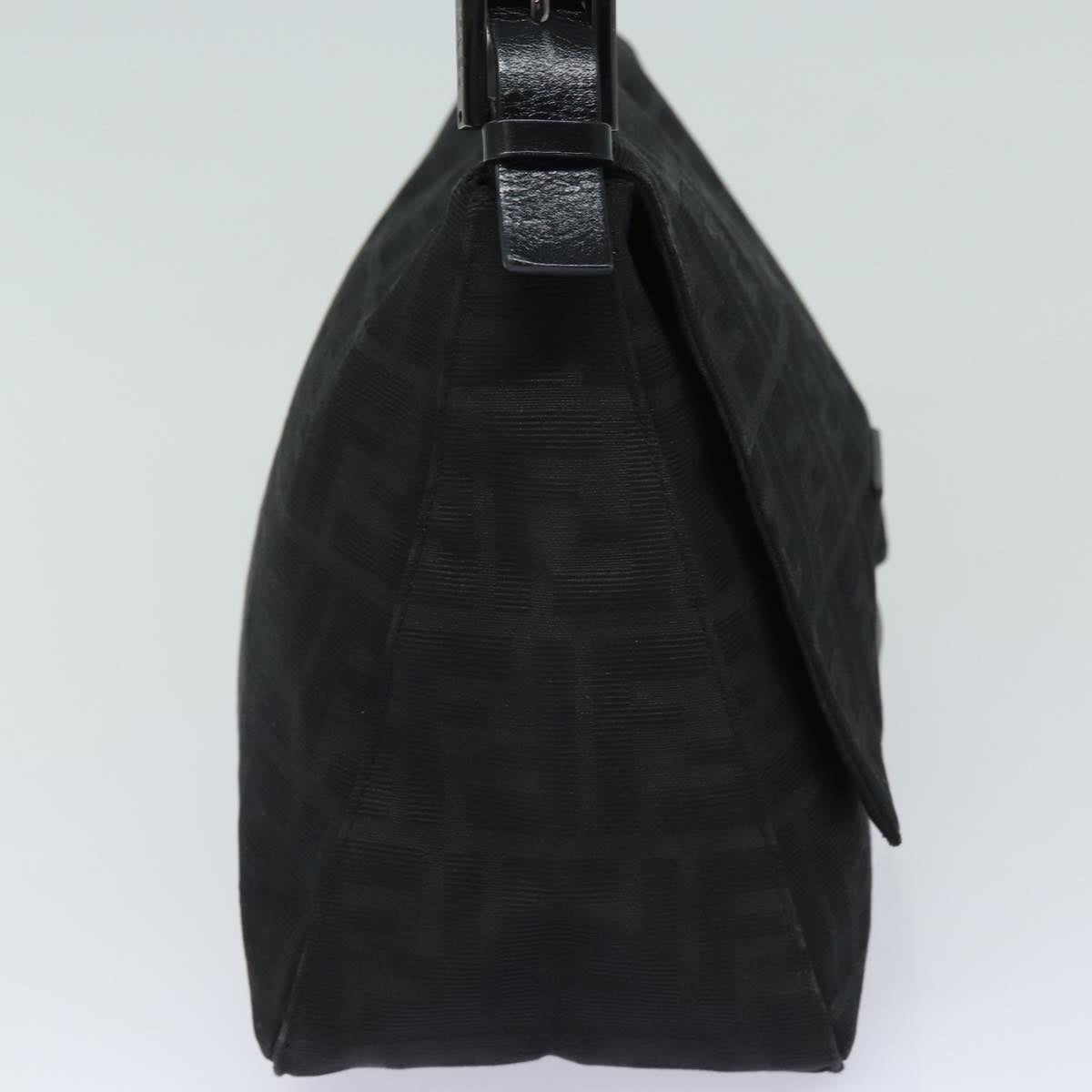 FENDI Zucca Canvas Mamma Baguette Shoulder Bag Black 81190