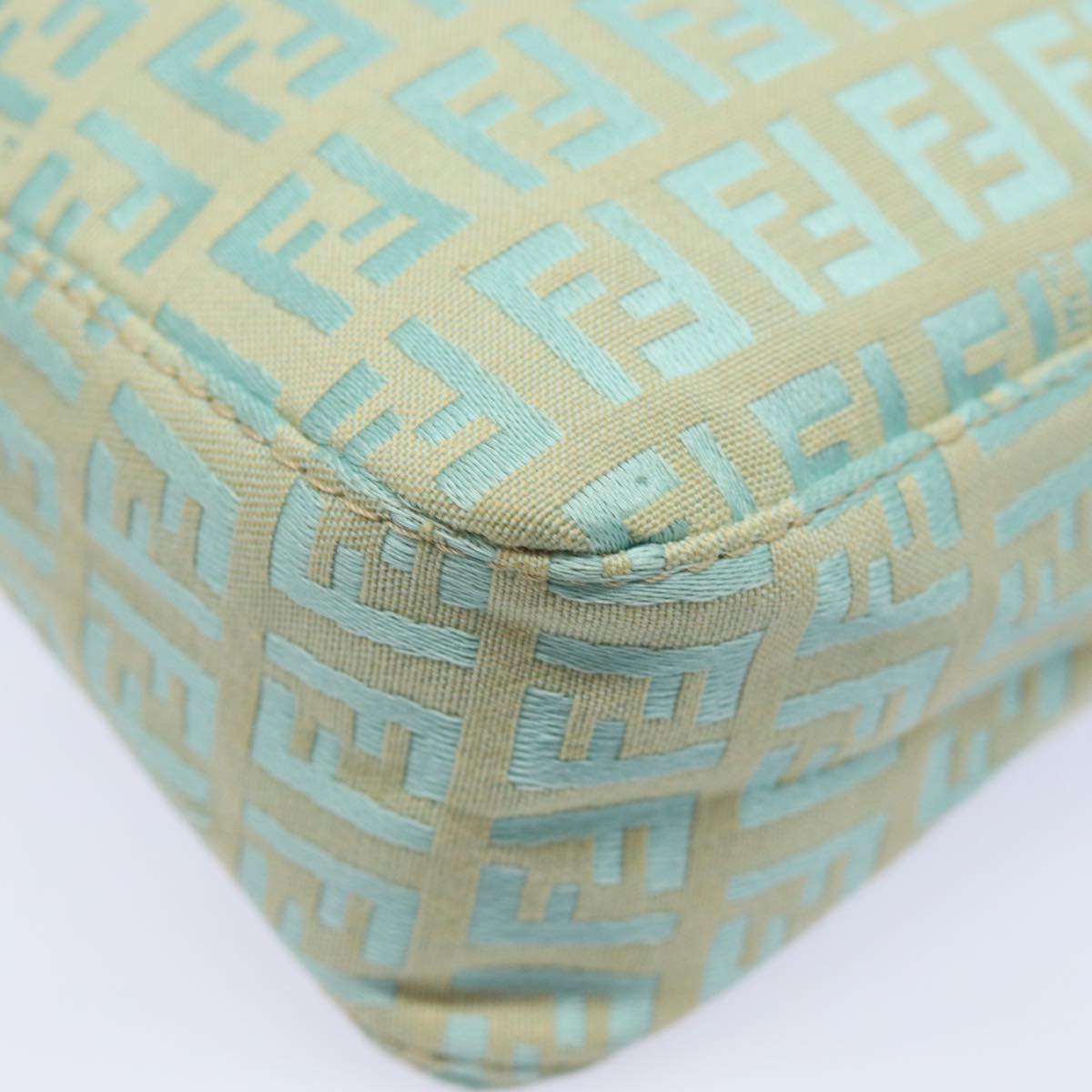 FENDI Zucchino Canvas Hand Bag Light Blue 81191